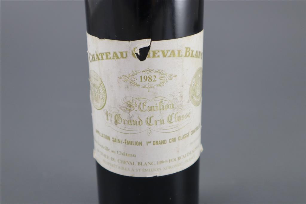 A bottle of Chateau Cheval Blanc St Emilion 1982